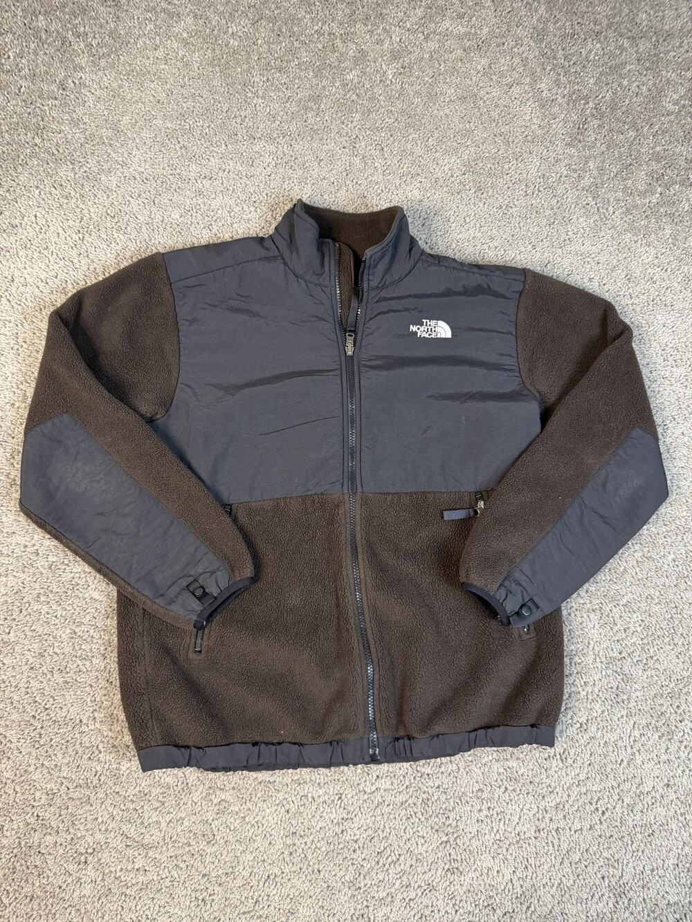 The North Face Jacket Boys XL Brown Polartec Fleece Full Zip Hiking Outdoor